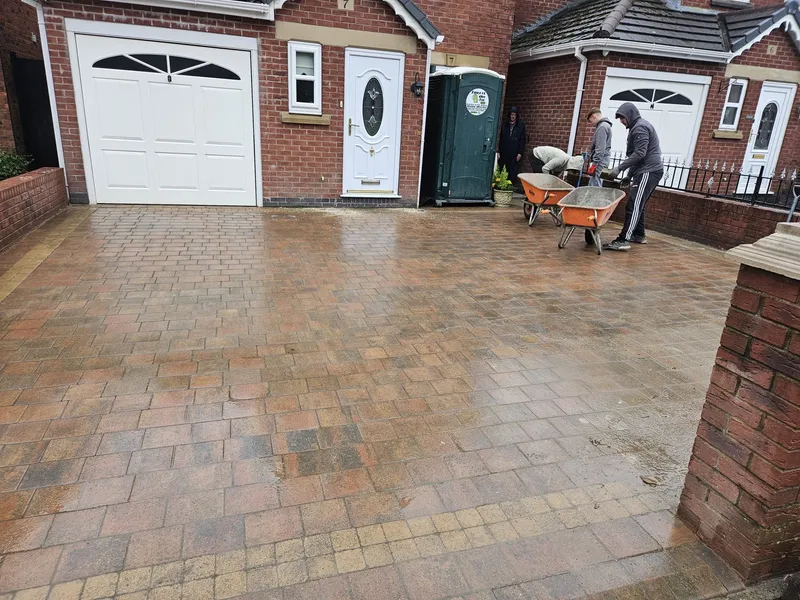 Block paving installation in progress