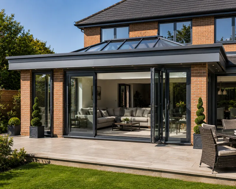 Orangery installation with bi-fold doors — Warrington