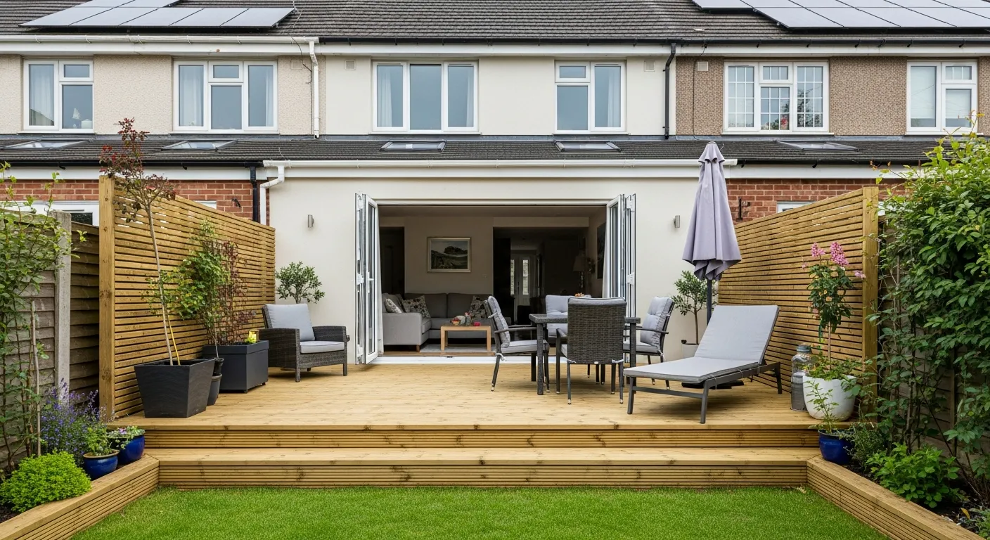decking in a 2 bed semi in the uk