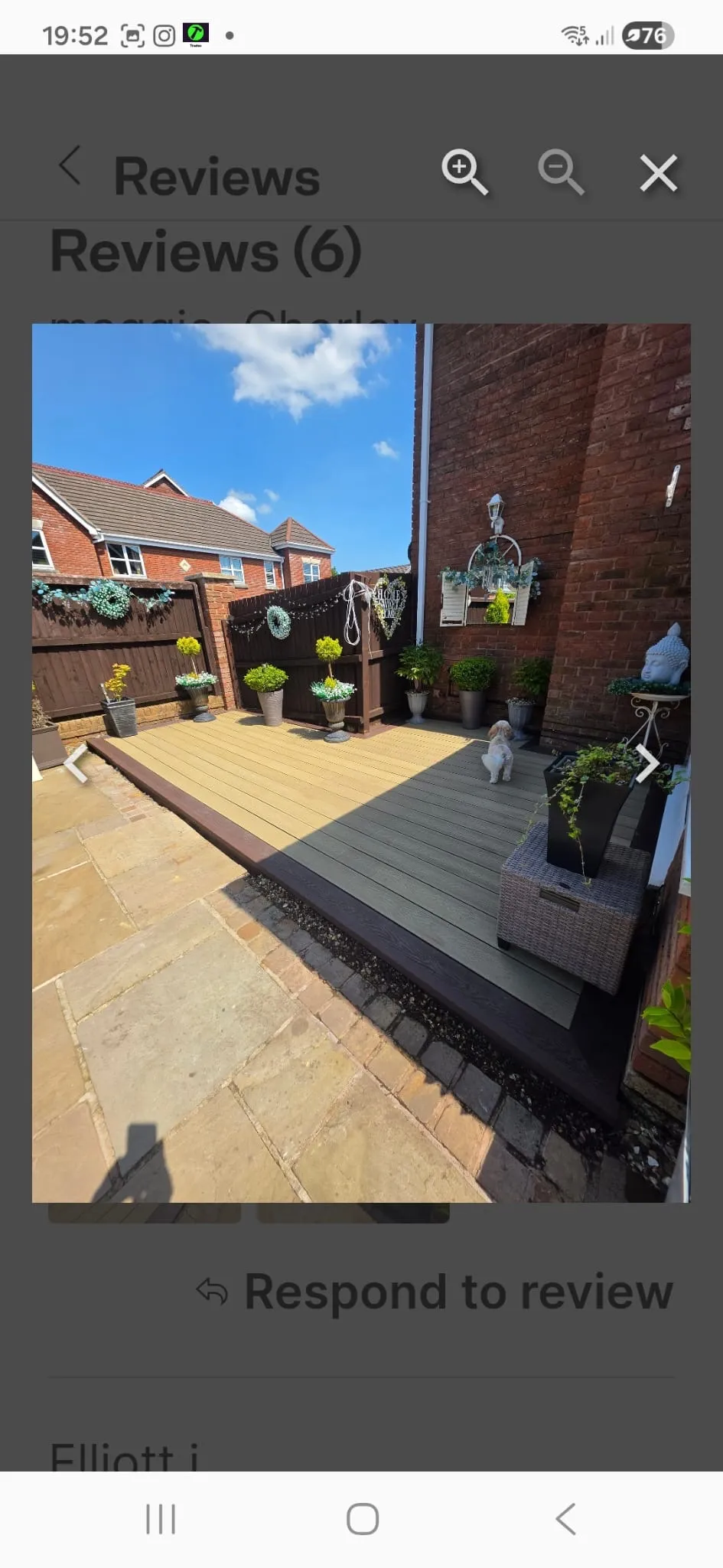 Composite decking in Savannah with Mocha border - transformation complete