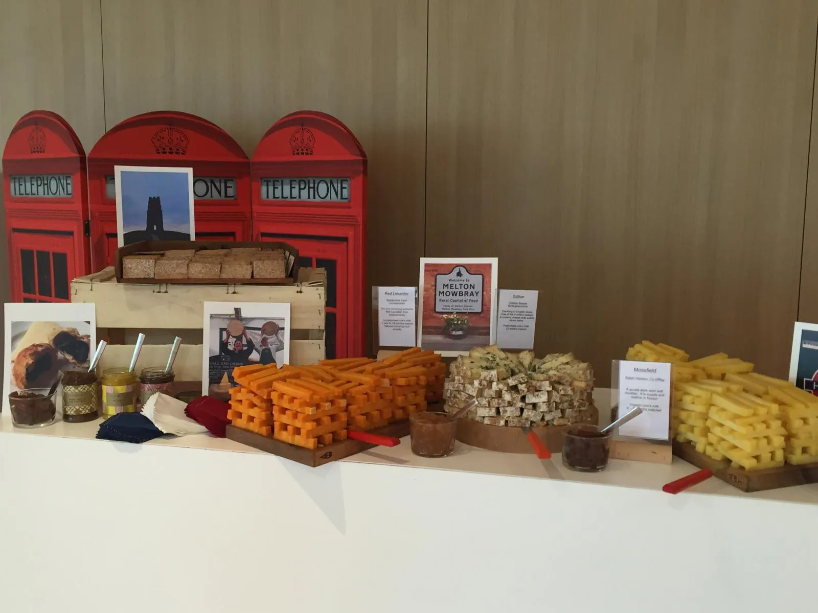Corporate pop-up event at Thales showcasing British cheese selection and tasting experience