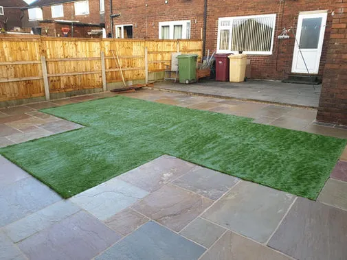 Pattern imprinted concrete patio