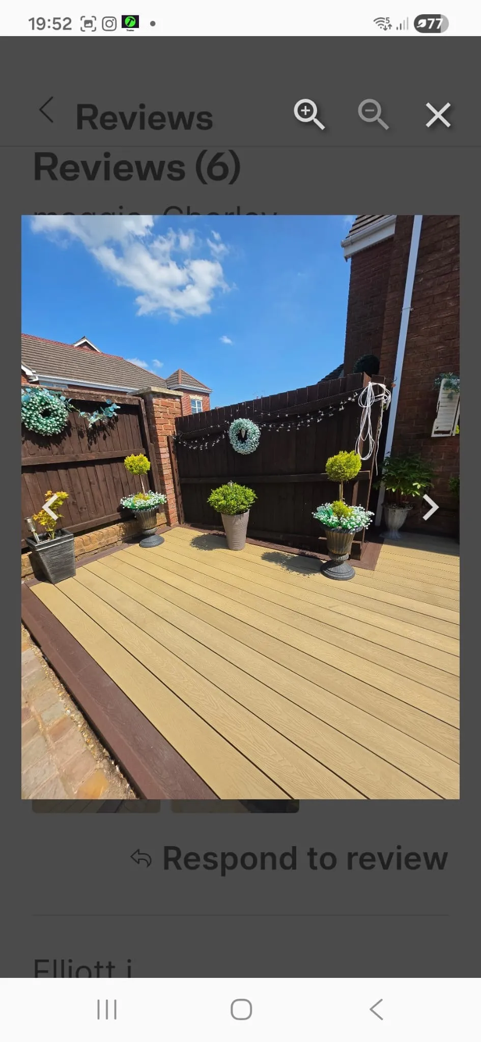 New composite decking complete with Mocha border - full view